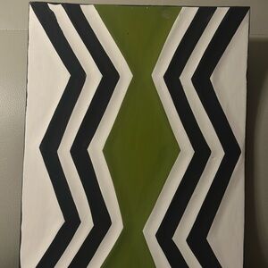 Abstract Green and Black Geometric Art